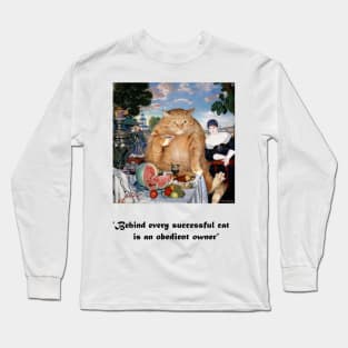 Behind every successful cat - fun cat design Long Sleeve T-Shirt